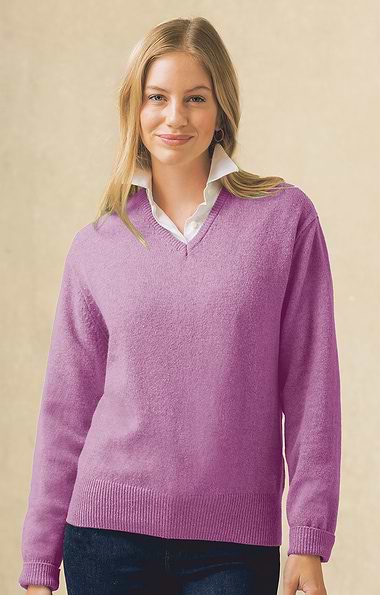 Ladies House of Bruar Lambswool V-Neck Sweater