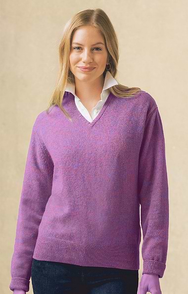 Ladies House of Bruar Lambswool V-Neck Sweater