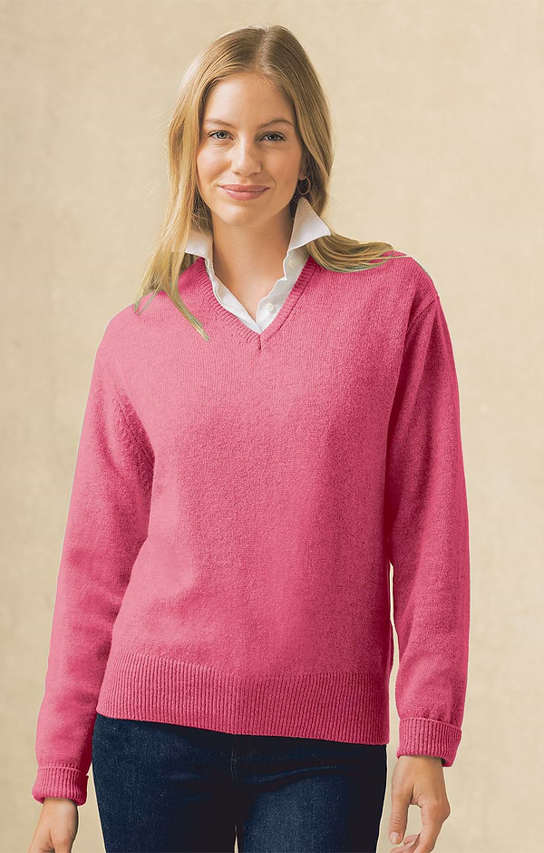 Ladies House of Bruar Lambswool V-Neck Sweater