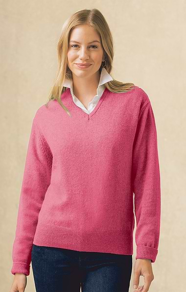 Ladies House of Bruar Lambswool V-Neck Sweater