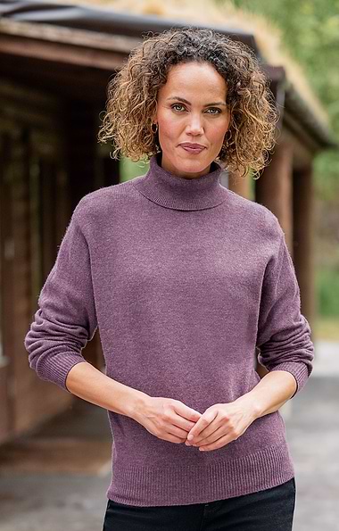 Ladies House of Bruar Lambswool Roll Neck