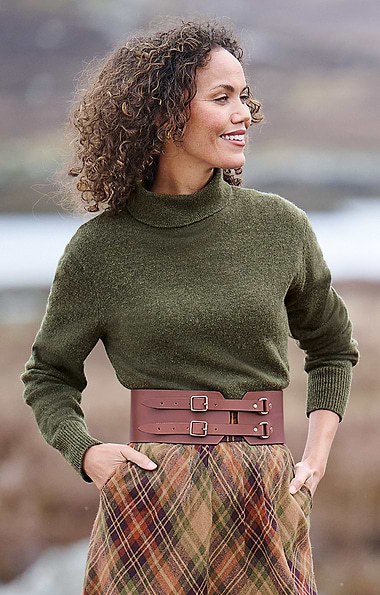 Ladies House of Bruar Lambswool Roll Neck