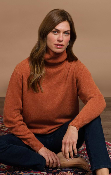 Ladies House of Bruar Lambswool Roll Neck