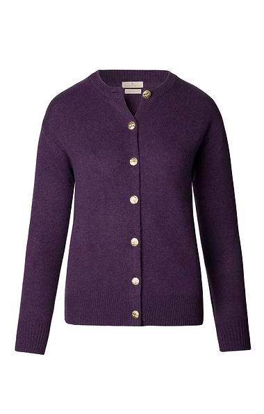 Ladies House of Bruar Lambswool Crew Neck Cardigan