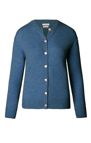 Ladies House of Bruar Lambswool Crew Neck Cardigan