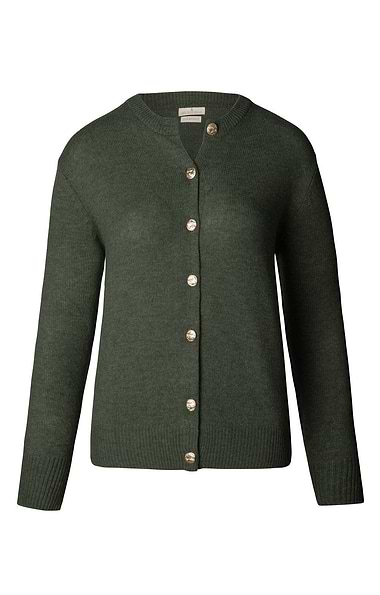 Ladies House of Bruar Lambswool Crew Neck Cardigan