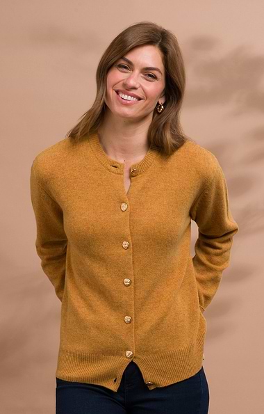 Ladies House of Bruar Lambswool Crew Neck Cardigan
