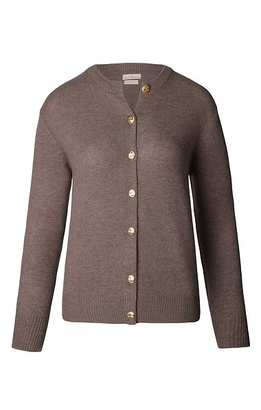 Ladies House of Bruar Lambswool Crew Neck Cardigan