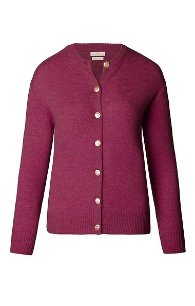Ladies House of Bruar Lambswool Crew Neck Cardigan