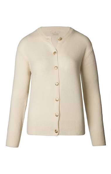 Ladies House of Bruar Lambswool Crew Neck Cardigan