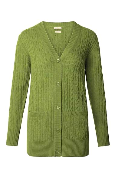 Ladies Country Lambswool Cable Cardigan