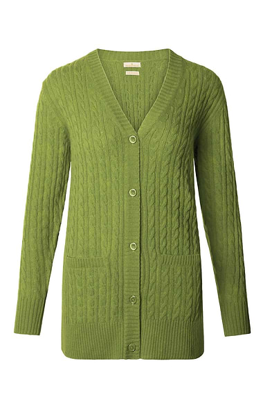 Ladies Country Lambswool Cable Cardigan