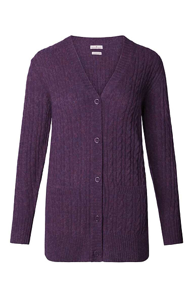 Ladies Country Lambswool Cable Cardigan