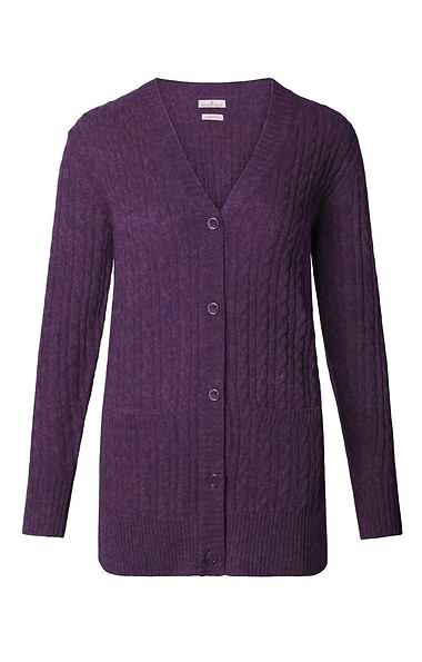 Ladies Country Lambswool Cable Cardigan