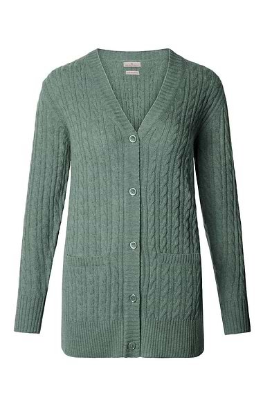 Ladies Country Lambswool Cable Cardigan