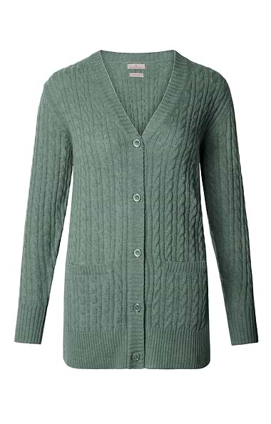 Ladies Country Lambswool Cable Cardigan