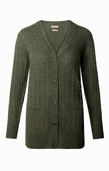 Ladies Country Lambswool Cable Cardigan