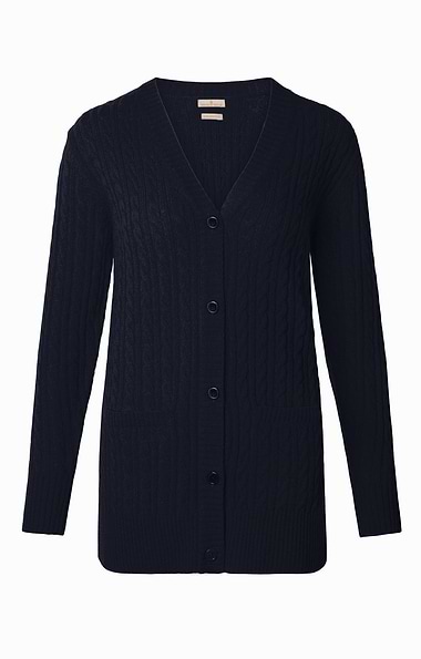 Ladies Country Lambswool Cable Cardigan