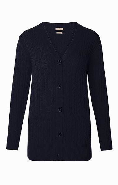 Ladies Country Lambswool Cable Cardigan