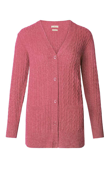 Ladies Country Lambswool Cable Cardigan