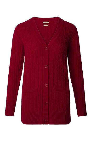 Ladies Country Lambswool Cable Cardigan