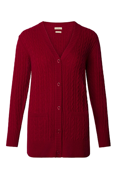 Ladies Country Lambswool Cable Cardigan