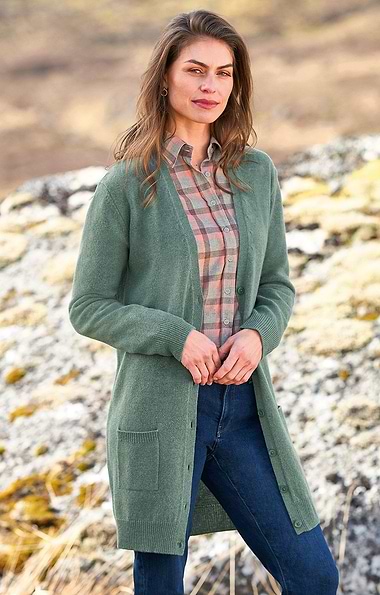 Ladies Country Lambswool Boyfriend Cardigan