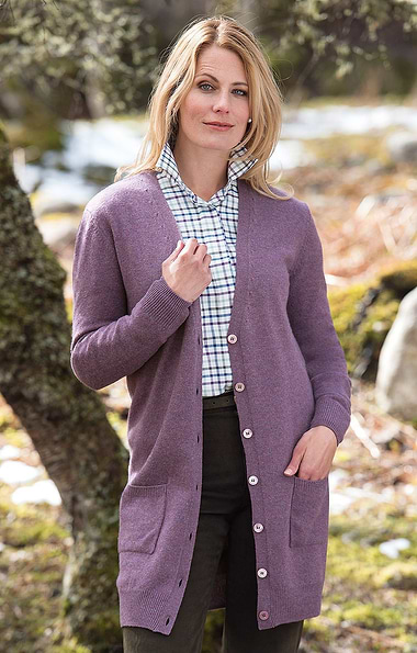 Ladies Country Lambswool Boyfriend Cardigan