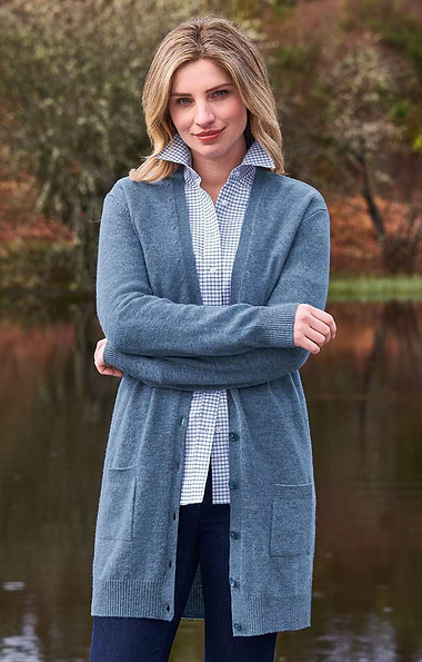Ladies Country Lambswool Boyfriend Cardigan