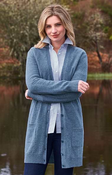 Ladies Country Lambswool Boyfriend Cardigan