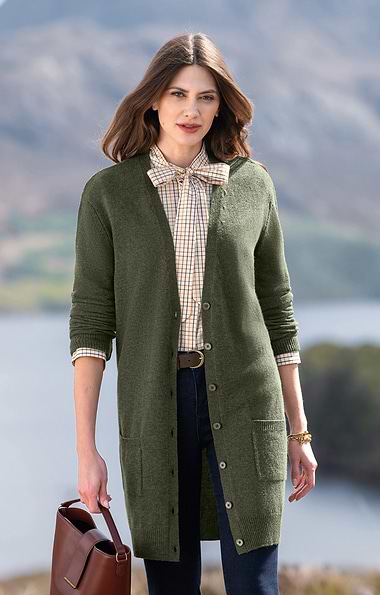 Ladies Country Lambswool Boyfriend Cardigan
