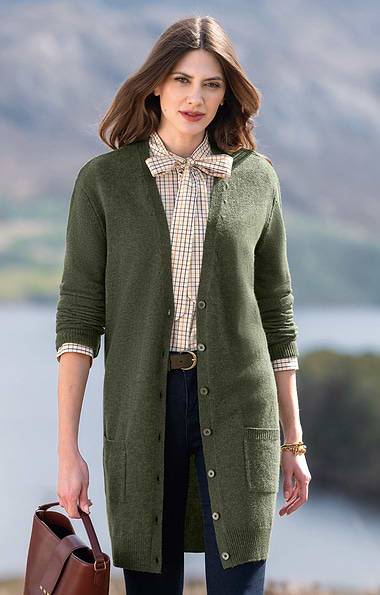 Ladies Country Lambswool Boyfriend Cardigan