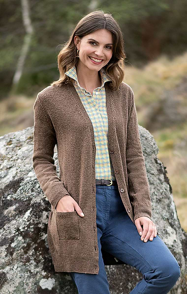 Ladies Country Lambswool Boyfriend Cardigan