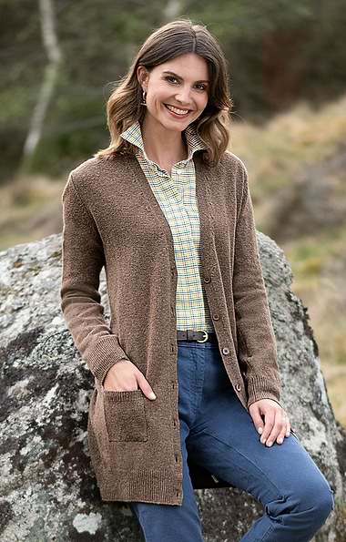 Ladies Country Lambswool Boyfriend Cardigan