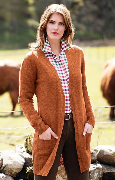 Ladies Country Lambswool Boyfriend Cardigan