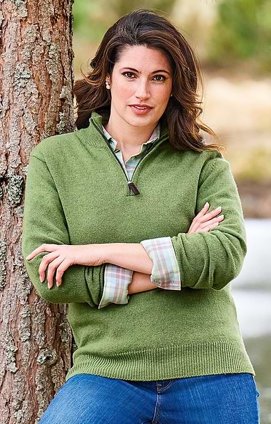 Ladies Lambswool T-Zip Sweater