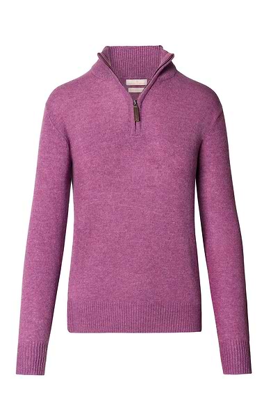 Ladies Lambswool T-Zip Sweater