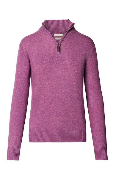 Ladies Lambswool T-Zip Sweater