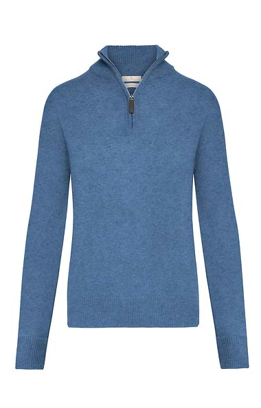 Ladies Lambswool T-Zip Sweater