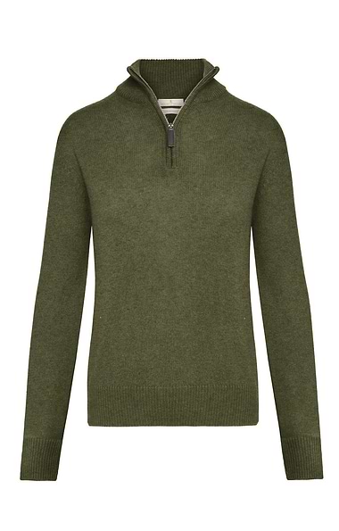 Ladies Lambswool T-Zip Sweater