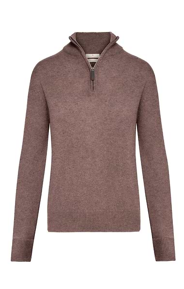 Ladies Lambswool T-Zip Sweater
