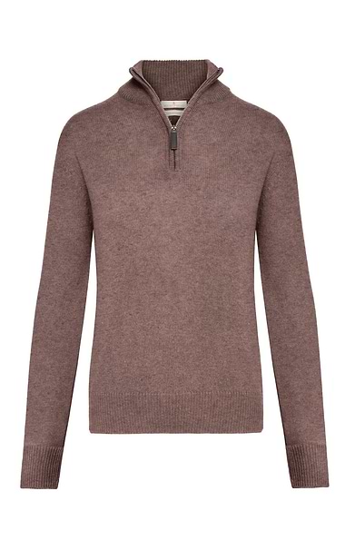 Ladies Lambswool T-Zip Sweater