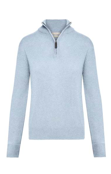 Ladies Lambswool T-Zip Sweater