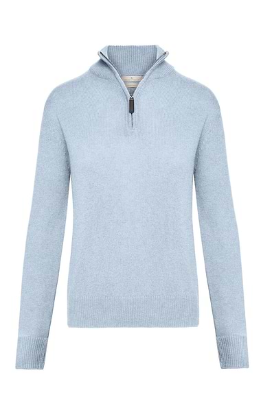 Ladies Lambswool T-Zip Sweater