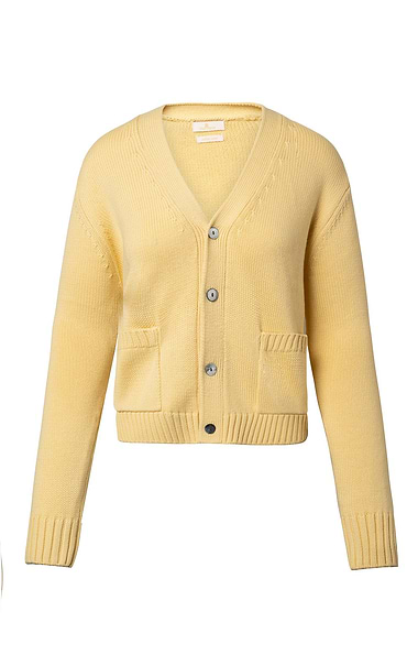 Ladies Cotton & Wool Blend V-Neck Cardigan