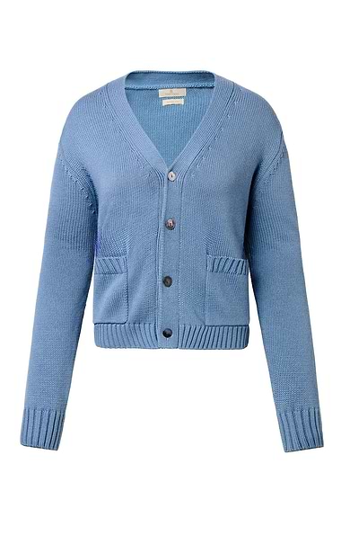 Ladies Cotton & Wool Blend V-Neck Cardigan