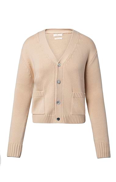 Ladies Cotton & Wool Blend V-Neck Cardigan