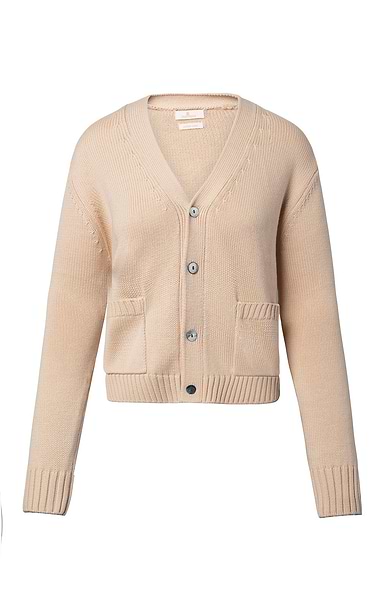 Ladies Cotton & Wool Blend V-Neck Cardigan