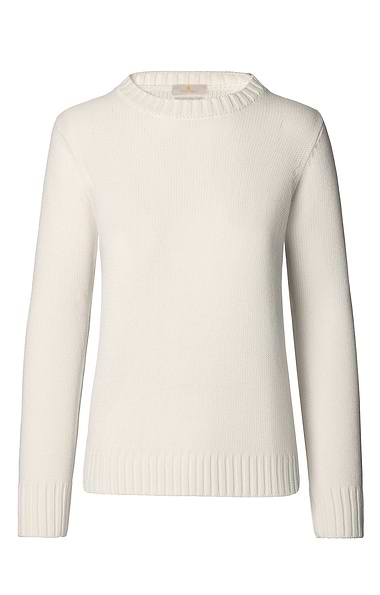 Ladies Cotton & Wool Boxy Crew Neck Jumper