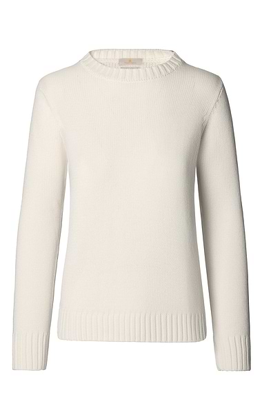Ladies Cotton & Wool Boxy Crew Neck Jumper
